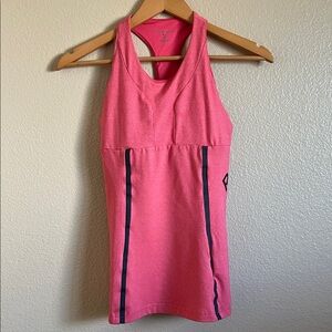 Pink Athletic Tank Top with Black Accents